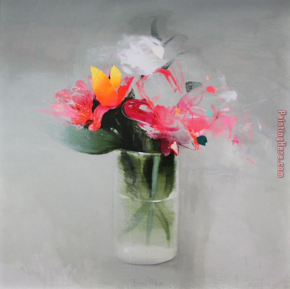 Flowers painting - Unknown Artist Flowers art painting